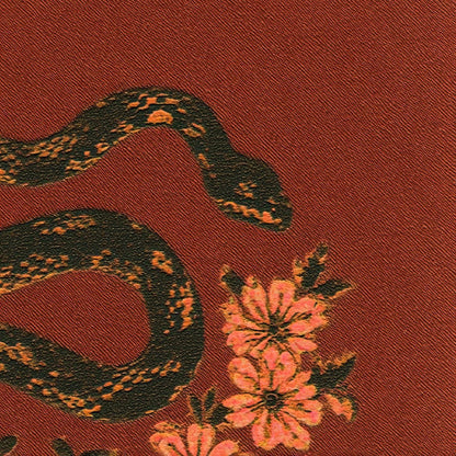 Vintage Snake Poster Dark Academia Print Dark Red Art Witchy Wall Art Floral Drawing Print Gothic Animal Print Botanical Serpent Art