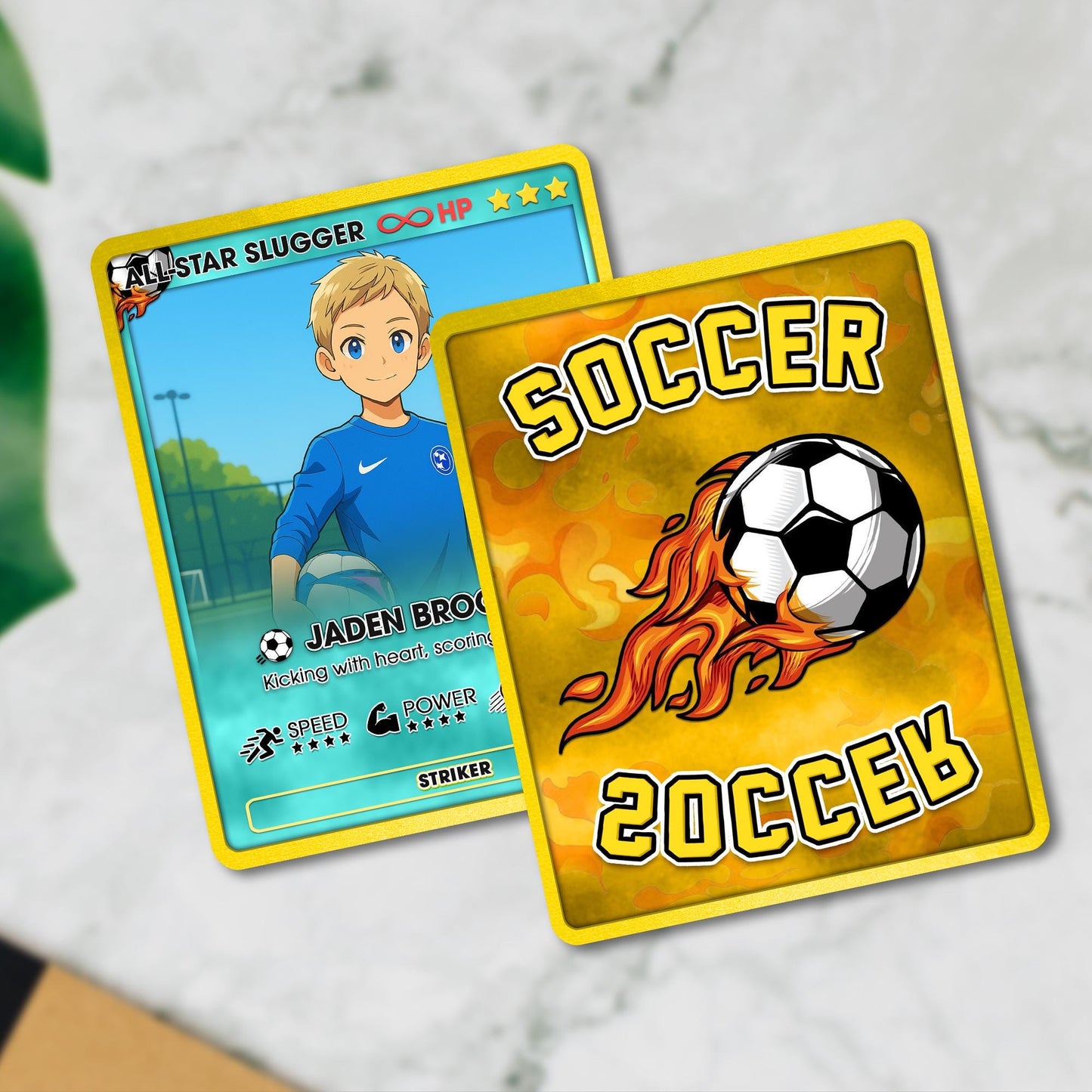 Personalized Soccer Card, Anime Photo Acrylic Gift, Father's Day Gift, Gift from Kid, Student Soccer Gift, Gift for Sports, Gift for Dad