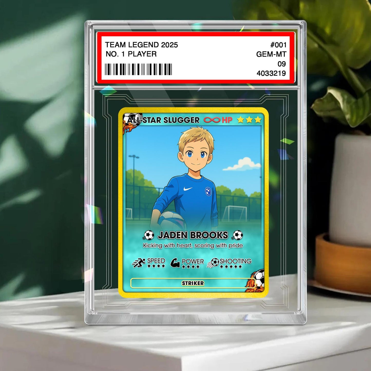 Personalized Soccer Card, Anime Photo Acrylic Gift, Father's Day Gift, Gift from Kid, Student Soccer Gift, Gift for Sports, Gift for Dad