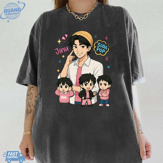 Jinu Unisex T-shirt, Saja Boys Soda Pop Tee, Kpop Cute Graphic Tee, KPDH Y2K Shirt, Jinu Fan Merch, Aesthetic Graphic Tshirt Gift