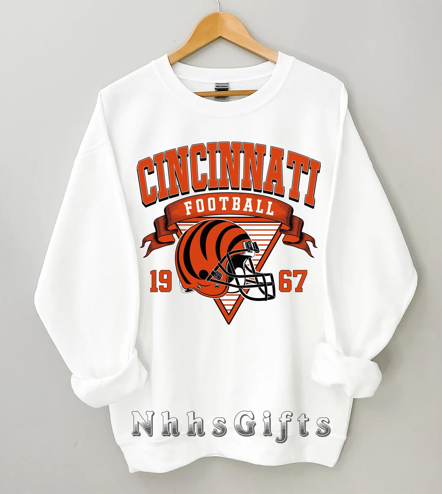 Graphic Cincinnati Mascot Football Sweatshirt, Game Day Gift Shirt, Cincinnati Football Fan Tee, Retro Cincinnati Team, Sport Mascot Gifts