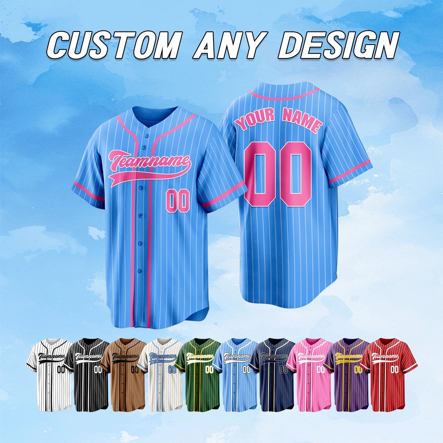 Custom Baseball Jersey: Personalized Team Name & Number, Embroidered or Printed
