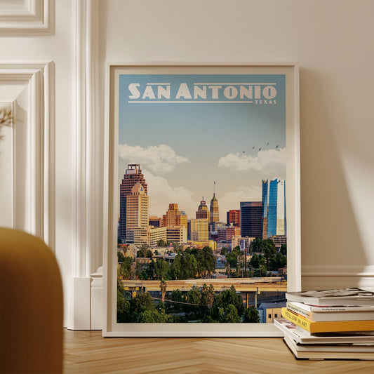 San Antonio Poster, San Antonio Wall Art Print | Vintage Texas Travel Poster | San Antonio Print, Unique Travel Gift