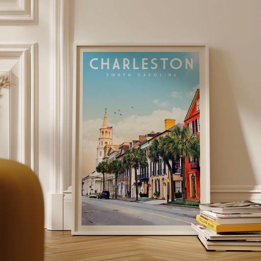 Charleston SC Wall Art, Charleston Print, Charleston Travel Poster | Vintage Travel Poster | Charleston Gifts for South Carolina Decor