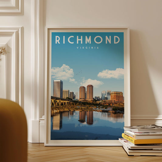 Richmond Virginia Print, Richmond Skyline Poster, Richmond Wall Art, Richmond Canvas, Richmond Map, Richmond Home Decor, Richmond Gift