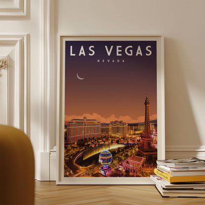 Las Vegas Poster, Las Vegas Wall Art Print | Vintage Nevada Travel Poster | Las Vegas Print, Unique Travel Gift