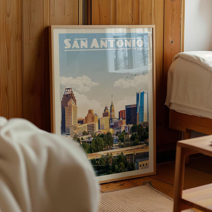 San Antonio Poster, San Antonio Wall Art Print | Vintage Texas Travel Poster | San Antonio Print, Unique Travel Gift