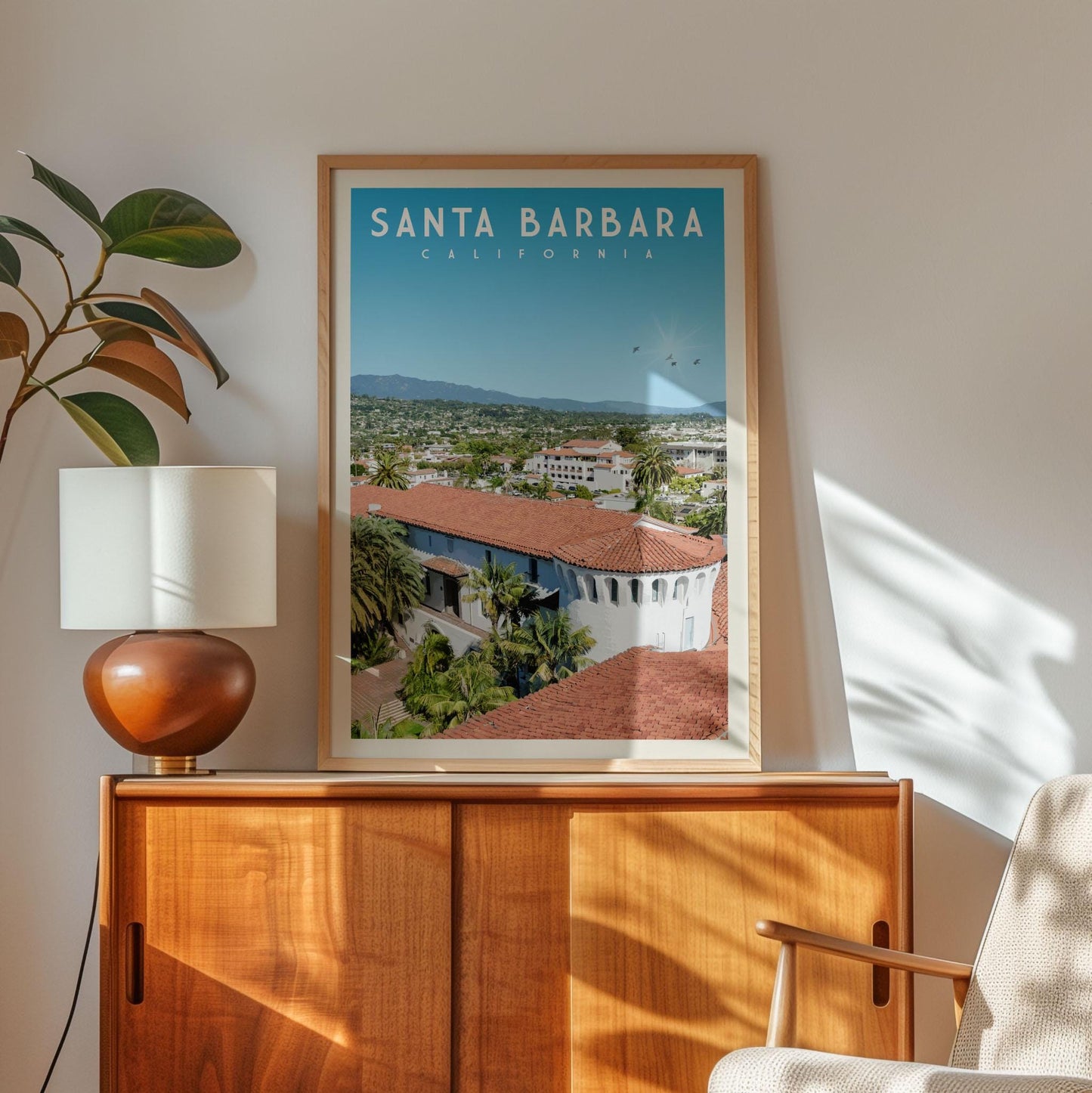 Santa Barbara Poster, Santa Barbara Wall Art | California Travel Poster | Santa Barbara Print, Unique Travel Gift