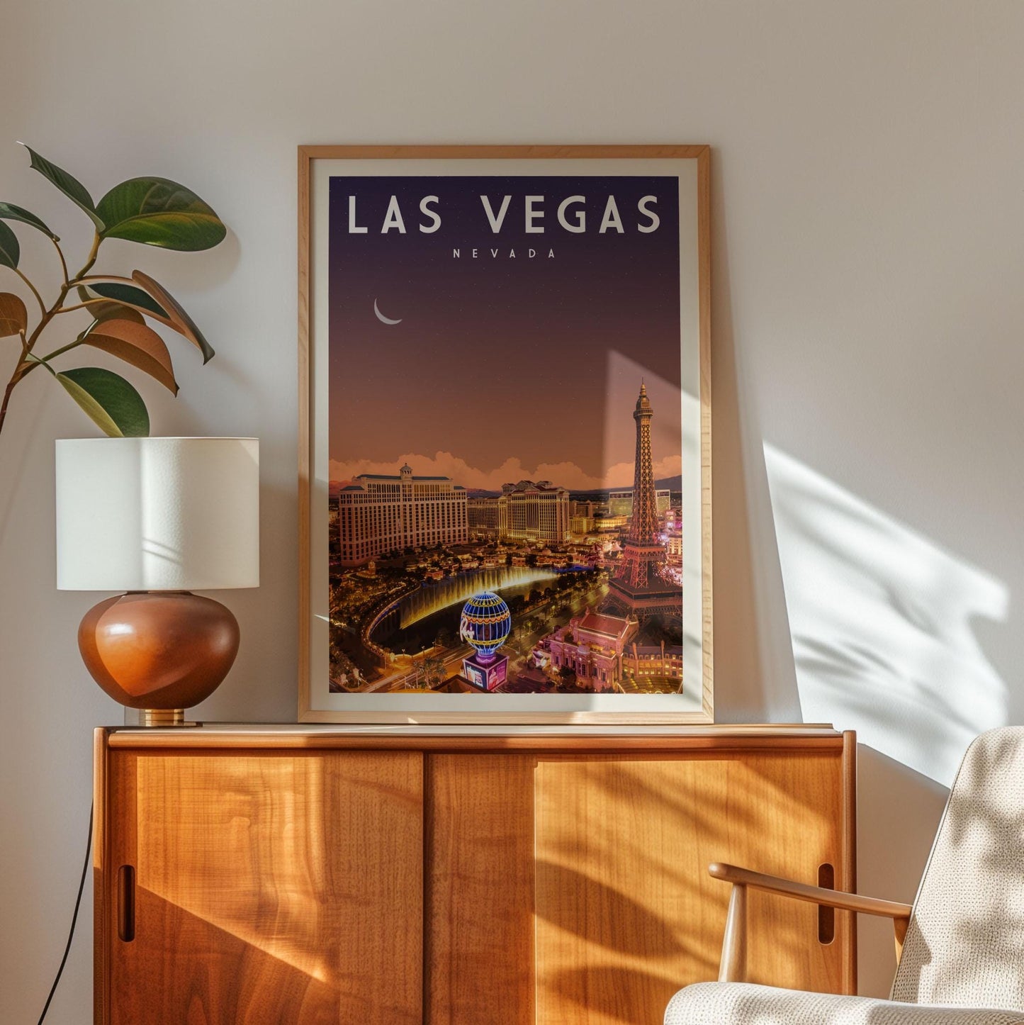 Las Vegas Poster, Las Vegas Wall Art Print | Vintage Nevada Travel Poster | Las Vegas Print, Unique Travel Gift