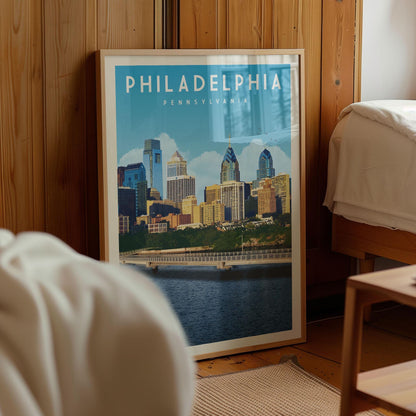 Philadelphia Skyline Wall Art, Philadelphia Neighborhoods Wall Decor Print, Cute Philly Art Poster Gift, Pennsylvania State Travel Poster