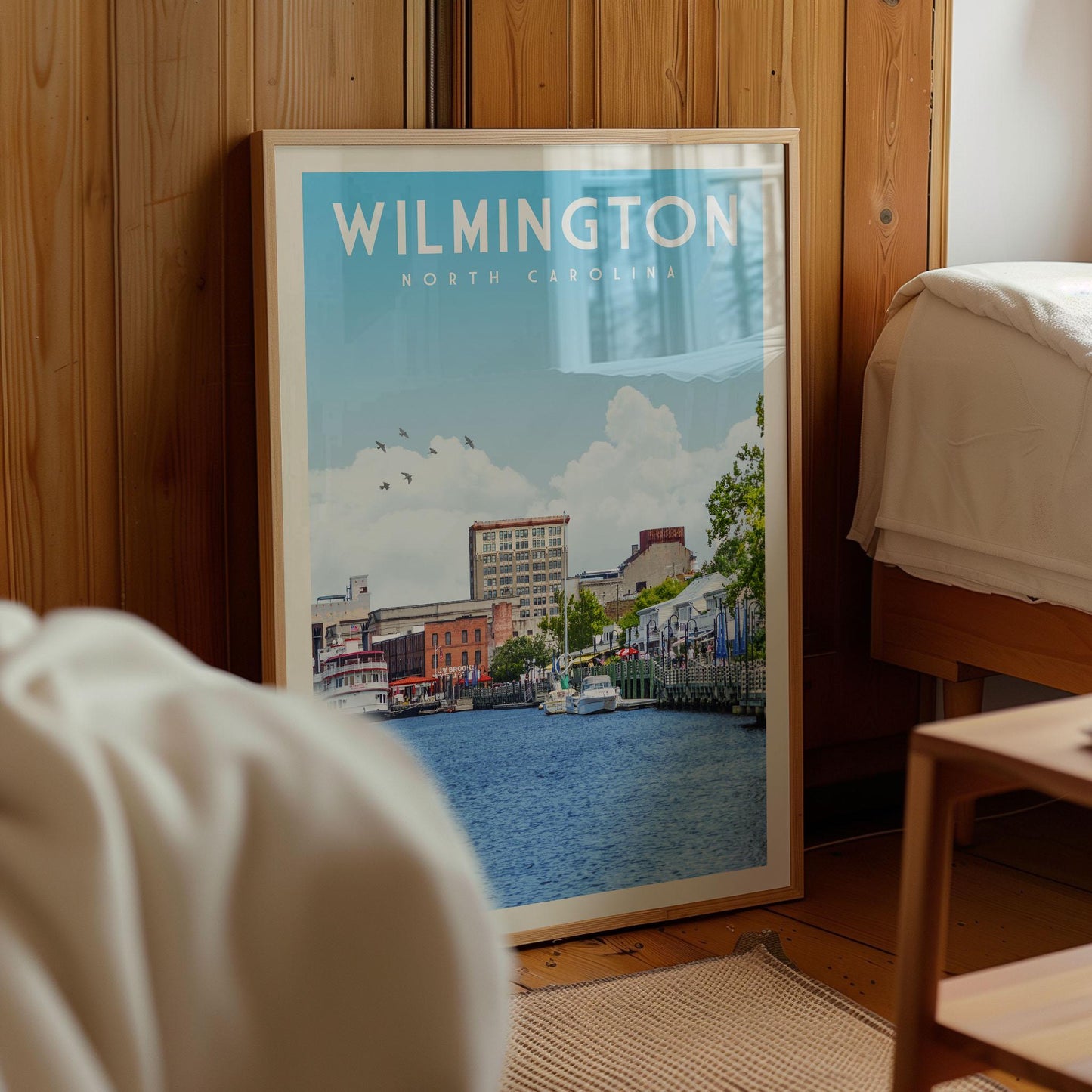 Wilmington Wall Art, Wilmington Art Print, Wilmington NC Travel Poster, North Carolina Decor, Wilmington Riverwalk, Wilmington Gifts