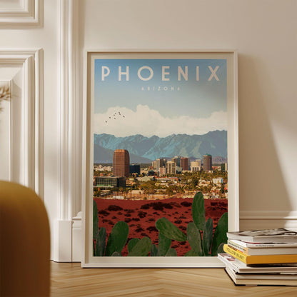 Phoenix Print, Arizona Travel Poster, Phoenix Wall Art, Arizona Gift, Southwest Decor Print, Phoenix Map