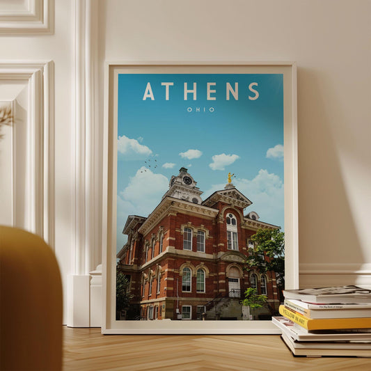 Athens Ohio Poster, Athens Wall Art Print | Vintage Ohio Travel Poster | Athens Print, Unique Ohio Gift