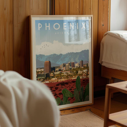 Phoenix Print, Arizona Travel Poster, Phoenix Wall Art, Arizona Gift, Southwest Decor Print, Phoenix Map