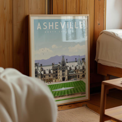 Asheville NC Wall Art, Asheville Art Print, Asheville Travel Poster, North Carolina Decor, Biltmore Estate, Charlotte Gifts