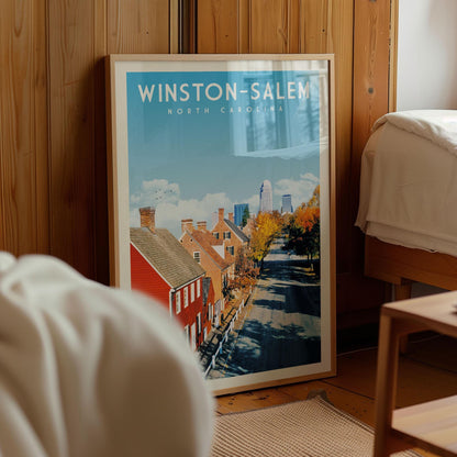 Winston-Salem Poster, Winston-Salem Wall Art Print | Vintage North Carolina Travel Poster | Winston-Salem Print, North Carolina Gift