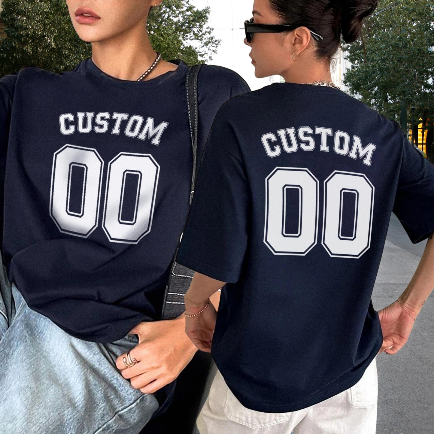 Custom Jersey Style Number and Name Unisex Tshirt
