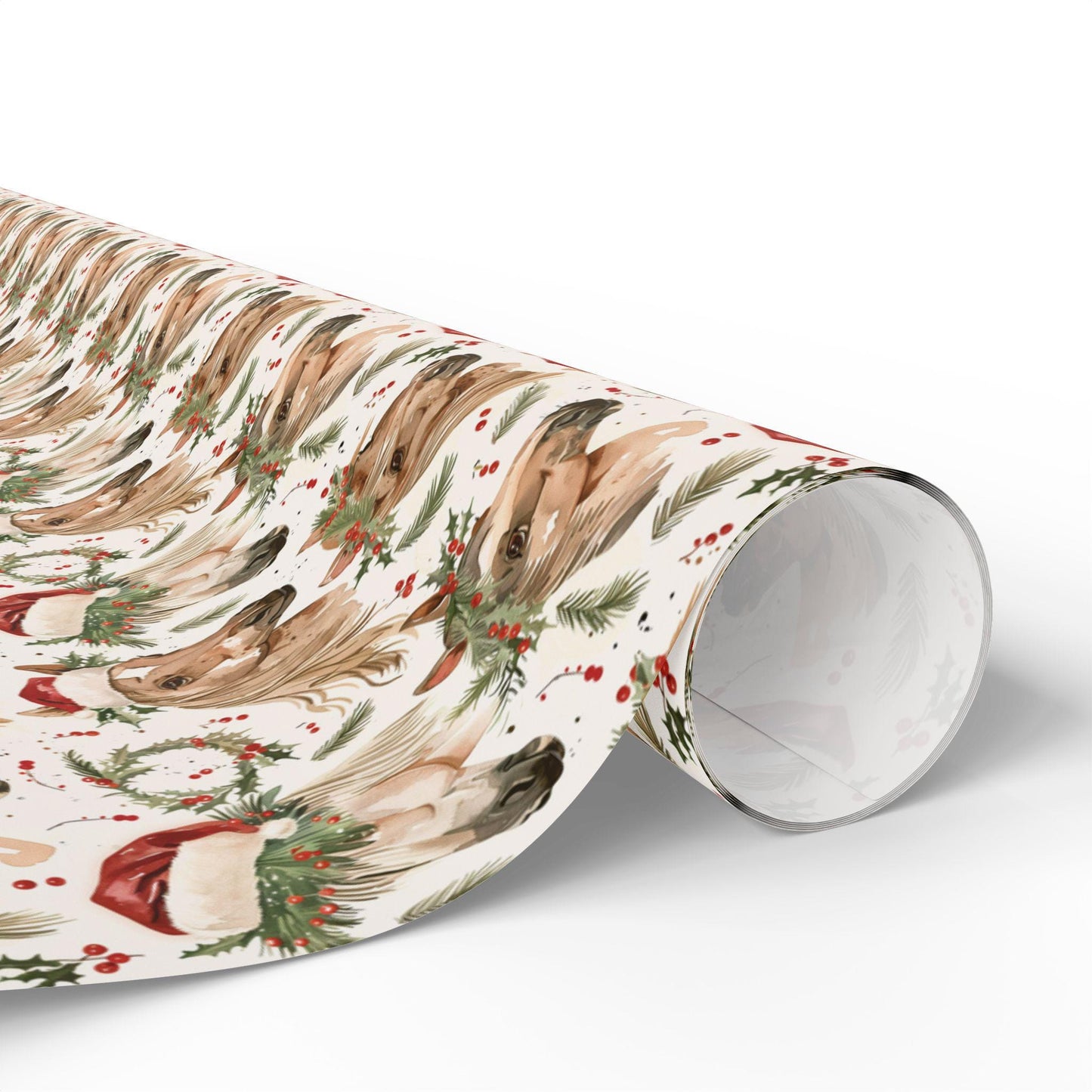 Horse Christmas Wrapping Paper, Equestrian Holiday Gift Wrap, Festive Horse Lover Present, Winter Riding Paper, Cowgirl Xmas Wrap