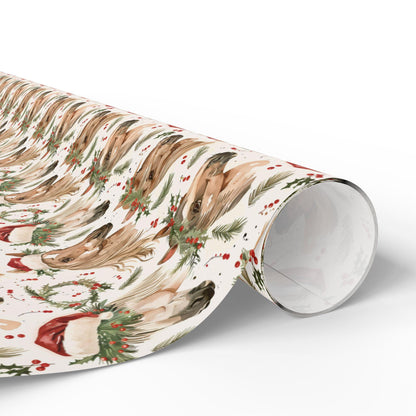 Horse Christmas Wrapping Paper, Equestrian Holiday Gift Wrap, Festive Horse Lover Present, Winter Riding Paper, Cowgirl Xmas Wrap