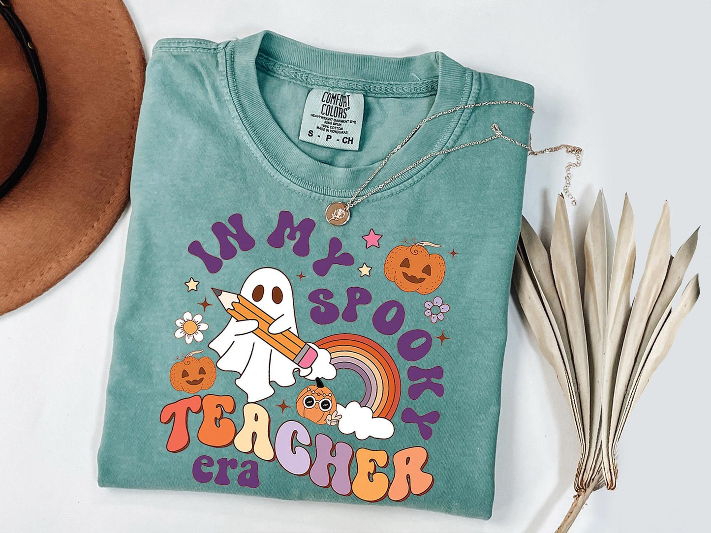 Comfort Colors® Halloween Teacher Shirts, Cute Ghost Teacher Halloween Shirt, Spooky Teacher Tshirt, Halloween Shirt, Fall Teacher Shirt