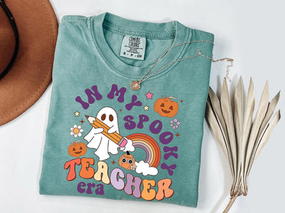 Comfort Colors® Halloween Teacher Shirts, Cute Ghost Teacher Halloween Shirt, Spooky Teacher Tshirt, Halloween Shirt, Fall Teacher Shirt