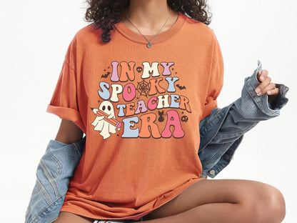 Comfort Colors® Halloween Teacher Shirts, Cute Ghost Teacher Halloween Shirt, Spooky Teacher Tshirt, Halloween Shirt, Fall Teacher Shirt