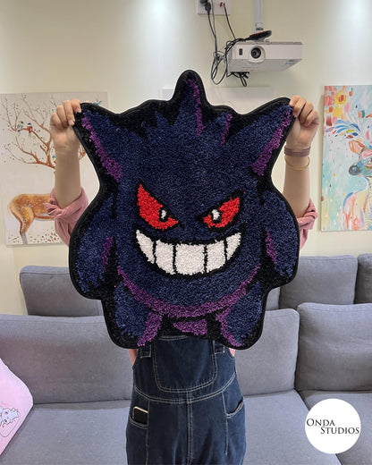 Tufted Gengar Rug | Custom Rug, Handmade Rug, Tufted Rug, Cheap Rug, Anime Rug, Bedroom Rug, Living Room Rug, Anime Decor, Birthday Gift
