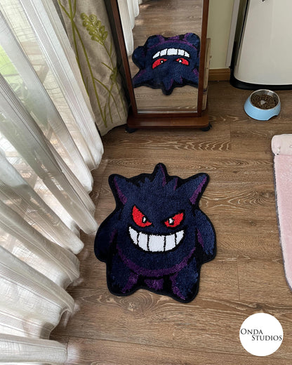 Tufted Gengar Rug | Custom Rug, Handmade Rug, Tufted Rug, Cheap Rug, Anime Rug, Bedroom Rug, Living Room Rug, Anime Decor, Birthday Gift
