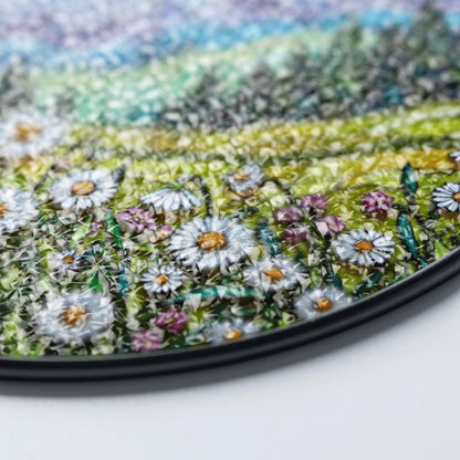 Wildflower Mountain Landscape Suncatcher Window Hanging Nature Art Gift for Mom