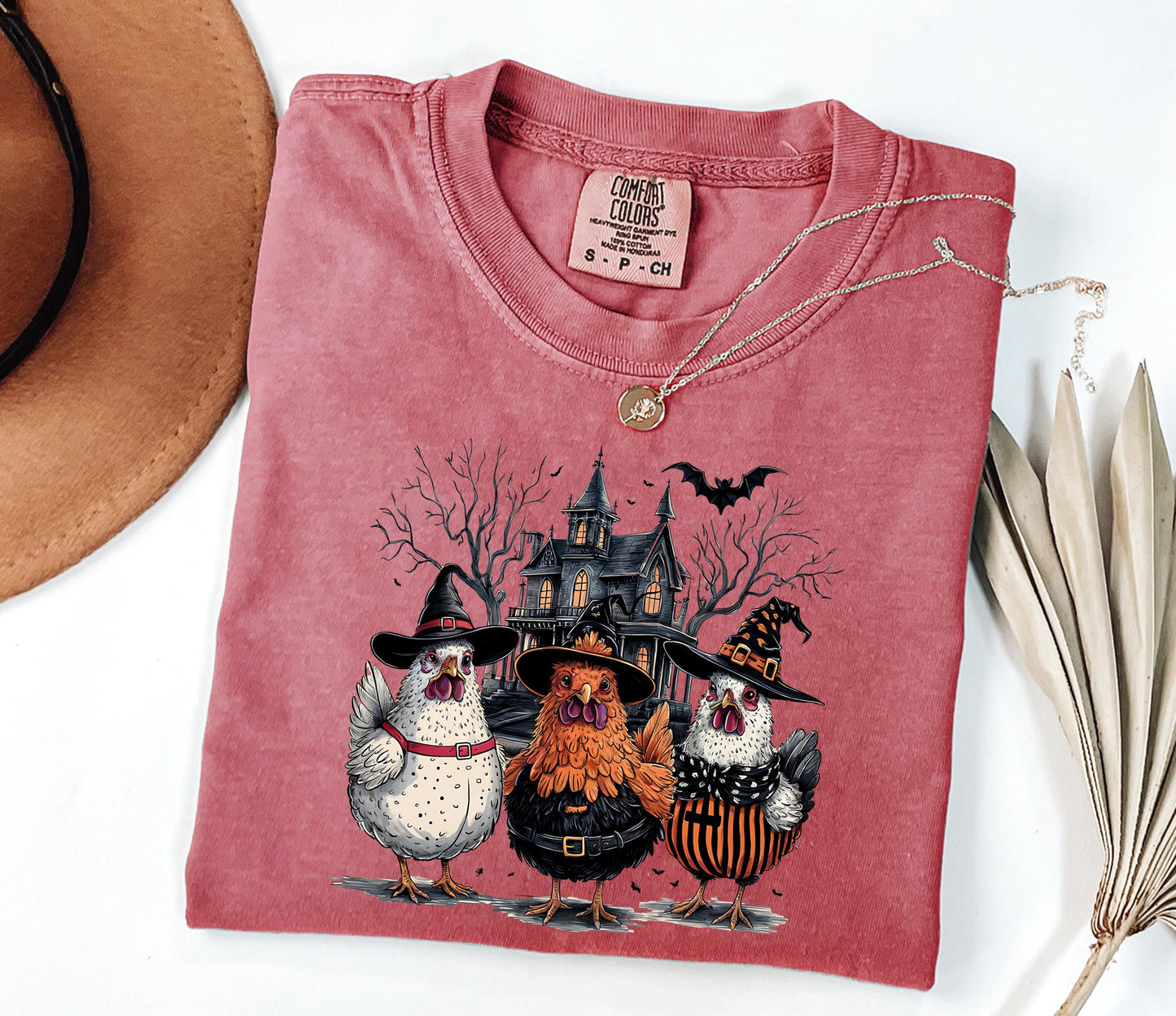 Comfort Colors® Cute Halloween Chicken Shirt, Chicken Lover Halloween Gift, Farmer Halloween, Chicken Mom Halloween Shirt, Thanksgiving Gift