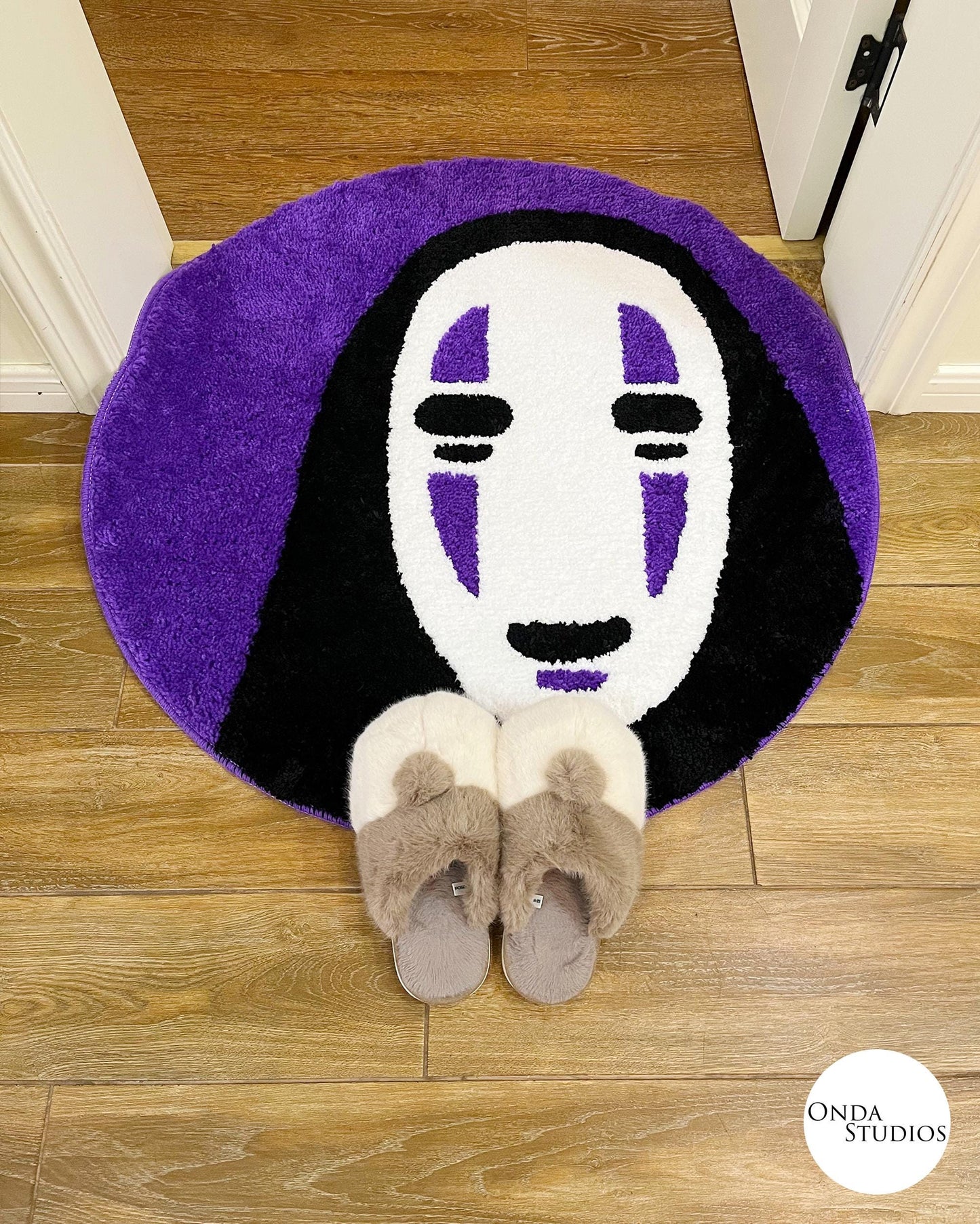 Tufted Spirited Away No Face Rug | Custom Rug, Handmade Rug, Tufted Rug, Anime Rug, Round Rug, Cheap Rug, Bedroom Rug, Living Room Rug,