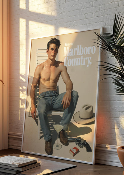 Vintage Cigarette Western Poster Print, Retro Marlboro Print, Tobacco Poster, vintage advertisment, cigarette poster marlboro, cigarette art