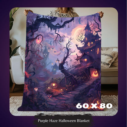 Halloween Pumpkin Blanket, Witchy Aesthetics, Spooky Season Blankets, Fall Blanket Cozy Pumpkin, Throw Blanket Witch by Harbor Island Decor