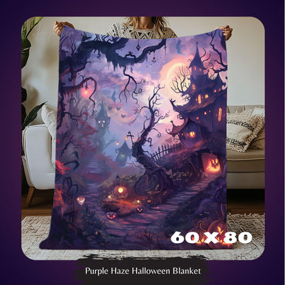 Halloween Pumpkin Blanket, Witchy Aesthetics, Spooky Season Blankets, Fall Blanket Cozy Pumpkin, Throw Blanket Witch by Harbor Island Decor