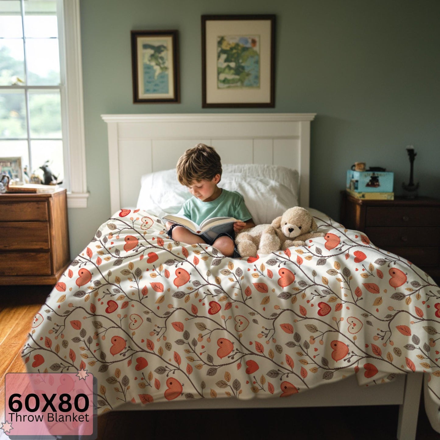 Cozy Soft Sherpa Throw Blanket | Soft Floral & Animal Print Blanket | Warm Fleece Throw for Couch or Bed Gift for Him Her HarborIslandDecor