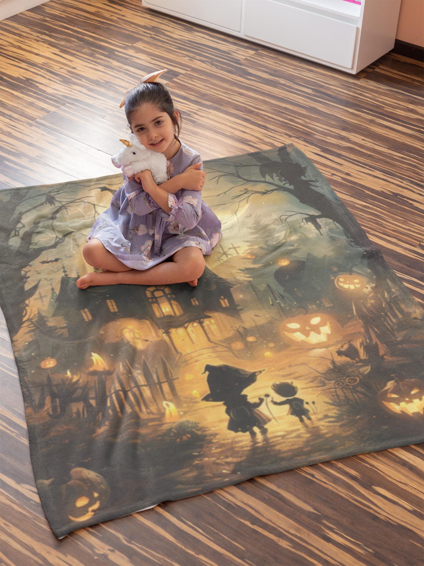 Soft Blanket Throw Blanket, Halloween Decor, Gifts for Her, Gifts for Him, Unique Design, Spooky Season Decor Beautiful Halloween Witch