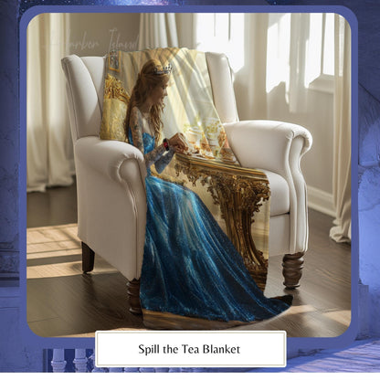 ACOTAR Blanket, Feyre and Suriel Tea Co, Book Blanket, High Lady of the Night Court, Bookish Reader Lover Gift HarborIslandDecor