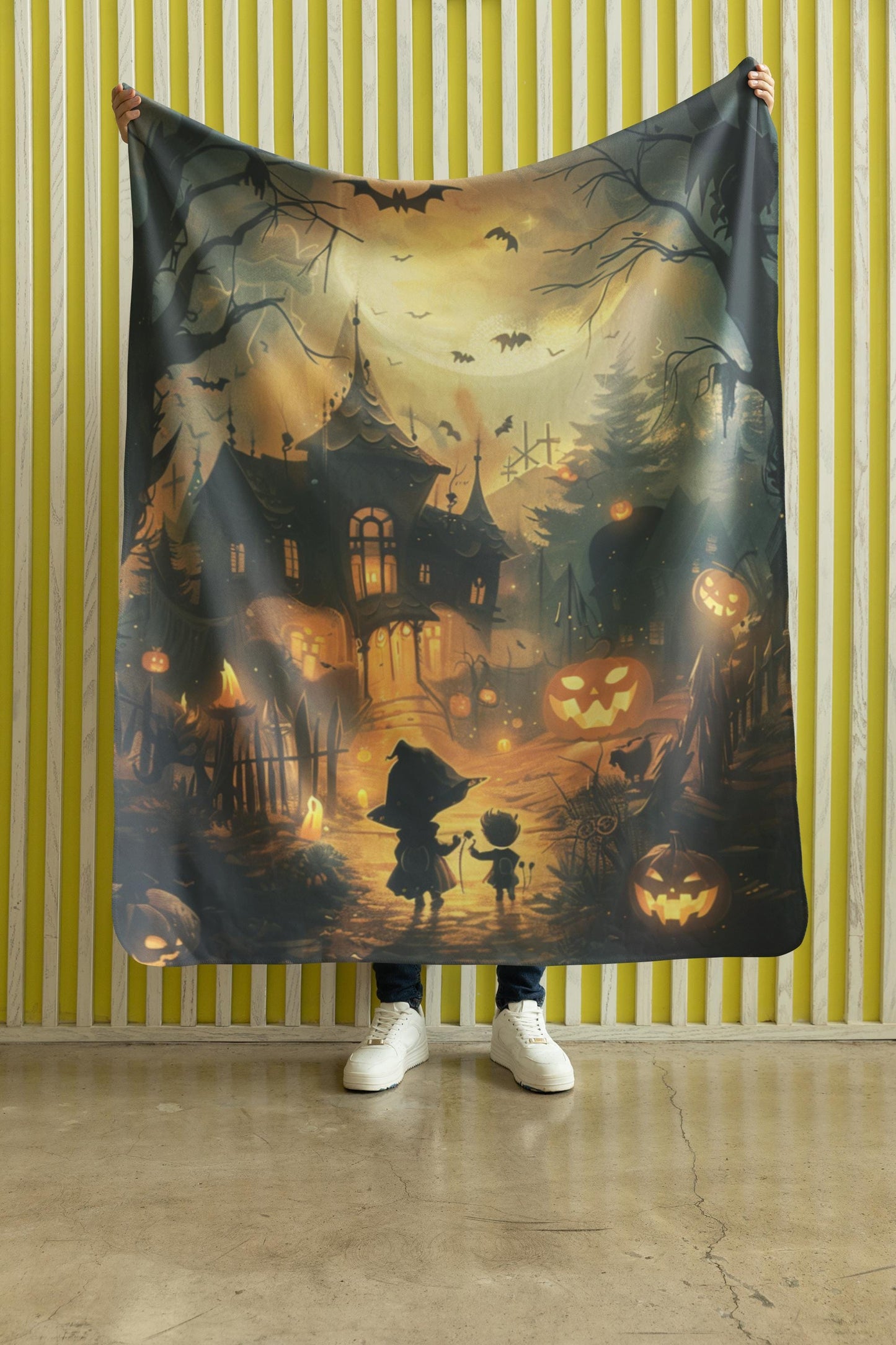 Soft Blanket Throw Blanket, Halloween Decor, Gifts for Her, Gifts for Him, Unique Design, Spooky Season Decor Beautiful Halloween Witch
