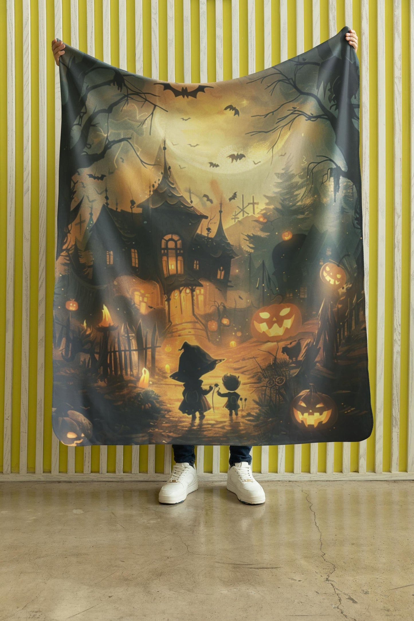 Soft Blanket Throw Blanket, Halloween Decor, Gifts for Her, Gifts for Him, Unique Design, Spooky Season Decor Beautiful Halloween Witch