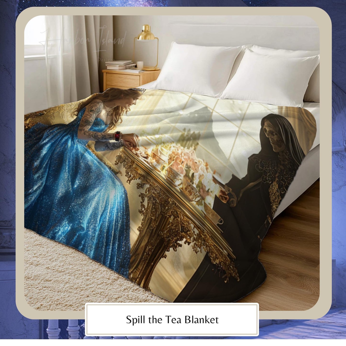 ACOTAR Blanket, Feyre and Suriel Tea Co, Book Blanket, High Lady of the Night Court, Bookish Reader Lover Gift HarborIslandDecor