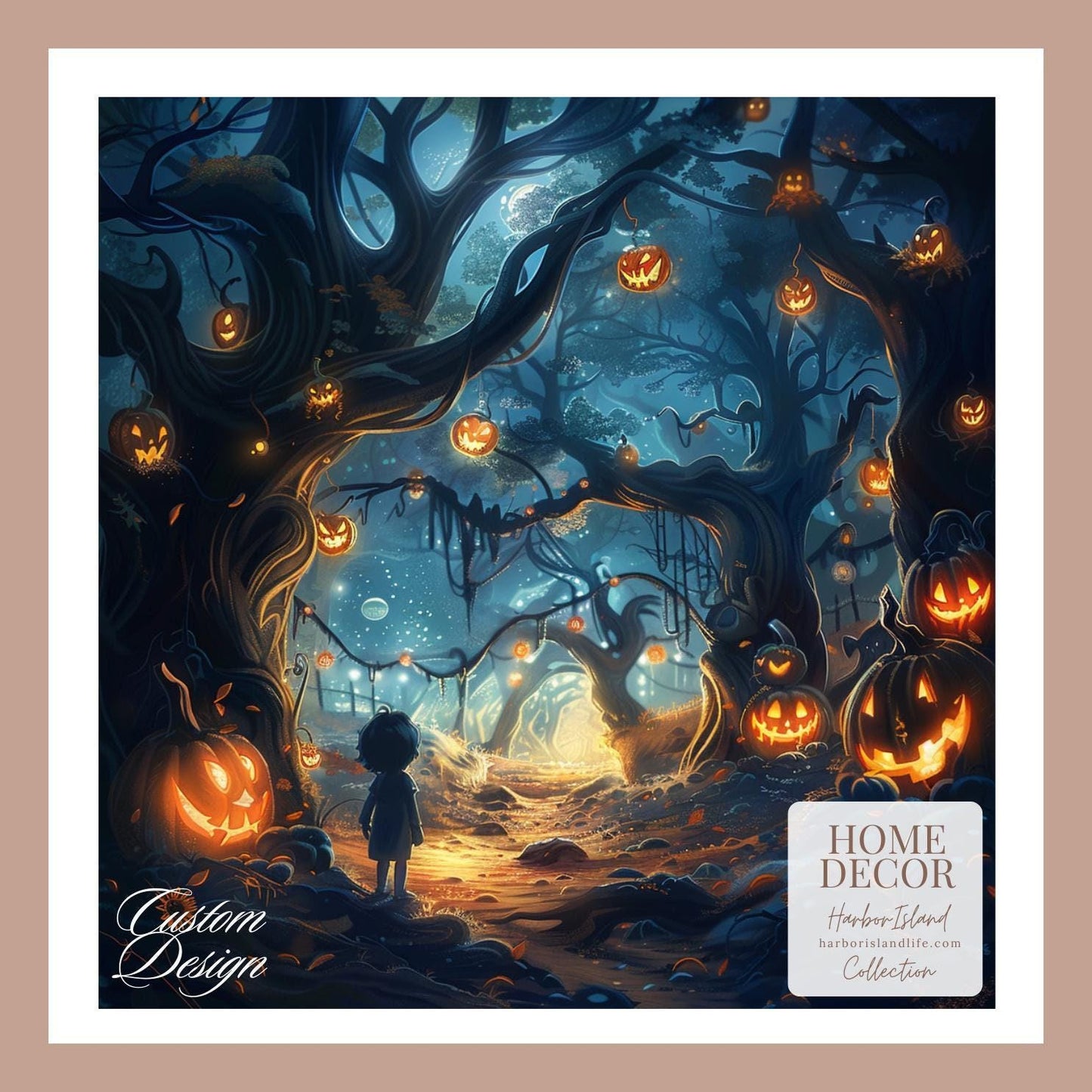 Halloween Blanket Throw Blanket, Halloween Decor, Unique Design, Spooky Season Decor with Glowing Jack-o'-Lanterns