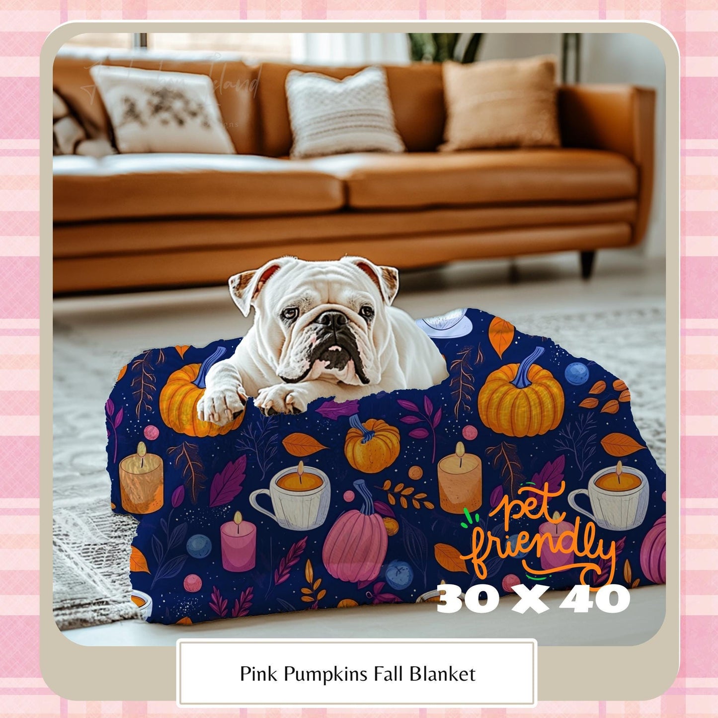 Cozy Pumpkin Fall Blanket, Pumpkin Spice Aesthetic, Pumpkin Blanket, Autumn Purple Blanket, Cute Fall Home Decorations by HarborIslandDecor