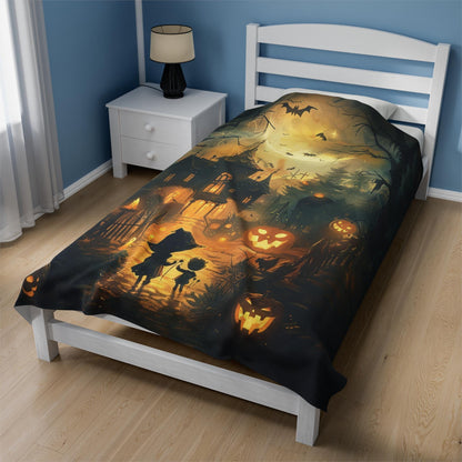 Soft Blanket Throw Blanket, Halloween Decor, Gifts for Her, Gifts for Him, Unique Design, Spooky Season Decor Beautiful Halloween Witch