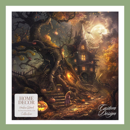 Dark Academia Decorative Blanket, Witchy Aesthetics, Spooky Cozy Blanket, Cozy Pumpkin Fall Blanket, Dark Spooky Forest by HarborIslandDecor