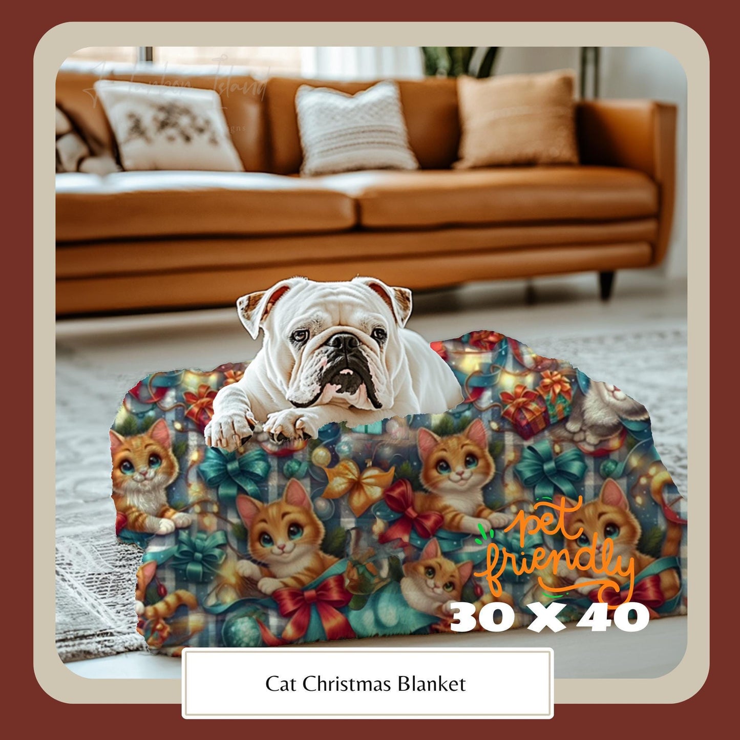 HarborIslandDecor: Cat Christmas Blanket for Cat Lovers, Cozy Fuzzy Throw Blanket, Cath Themed Gift, Gift for Reader, Cat Mom or Dad