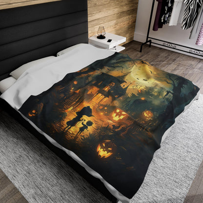 Soft Blanket Throw Blanket, Halloween Decor, Gifts for Her, Gifts for Him, Unique Design, Spooky Season Decor Beautiful Halloween Witch