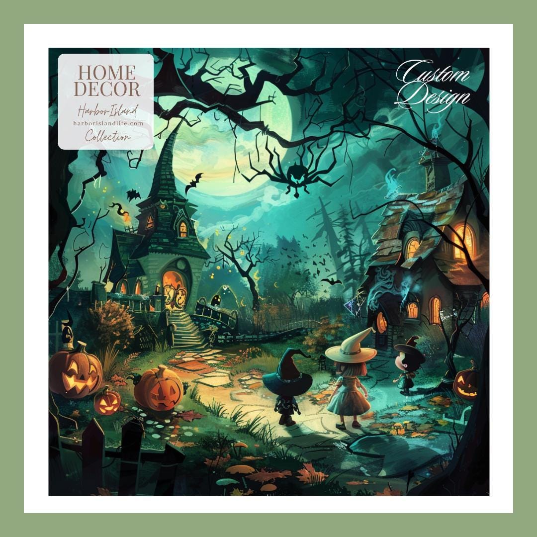 Halloween Blanket, Horror Movie Fall Gifts, Haunted House Gift, Witchy Gothic Spooky Throw Decor, Halloween Pumpkins by Harbor Island Decor