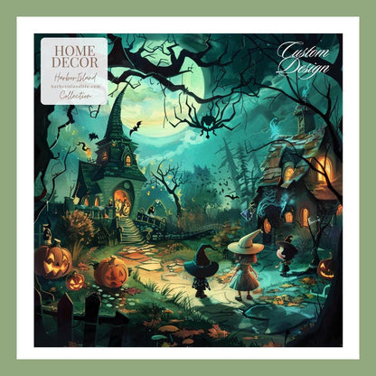 Halloween Blanket, Horror Movie Fall Gifts, Haunted House Gift, Witchy Gothic Spooky Throw Decor, Halloween Pumpkins by Harbor Island Decor