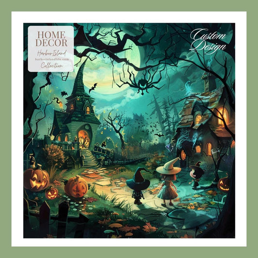 Halloween Blanket, Horror Movie Fall Gifts, Haunted House Gift, Witchy Gothic Spooky Throw Decor, Halloween Pumpkins by Harbor Island Decor