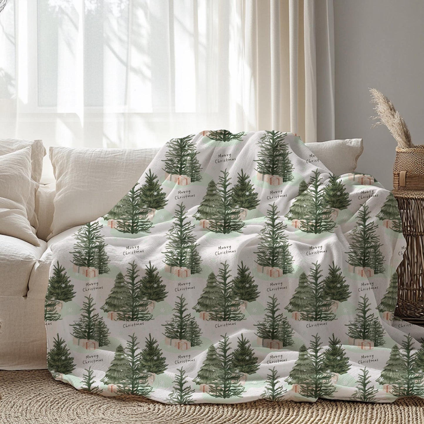 Personalized Christmas Blanket Velveteen or Sherpa Throw, Cozy Holiday Decor Gift, Winter Cover for Seasonal Comfort by HarborIslandDecor